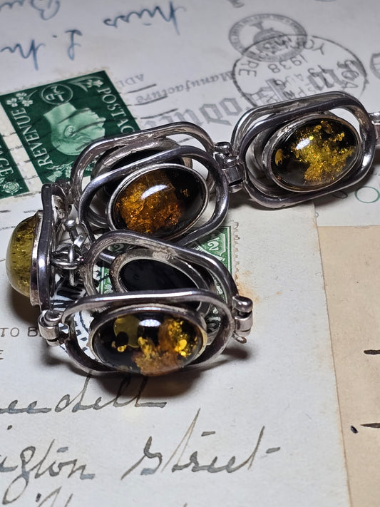 Vintage Silver and Amber bracelet