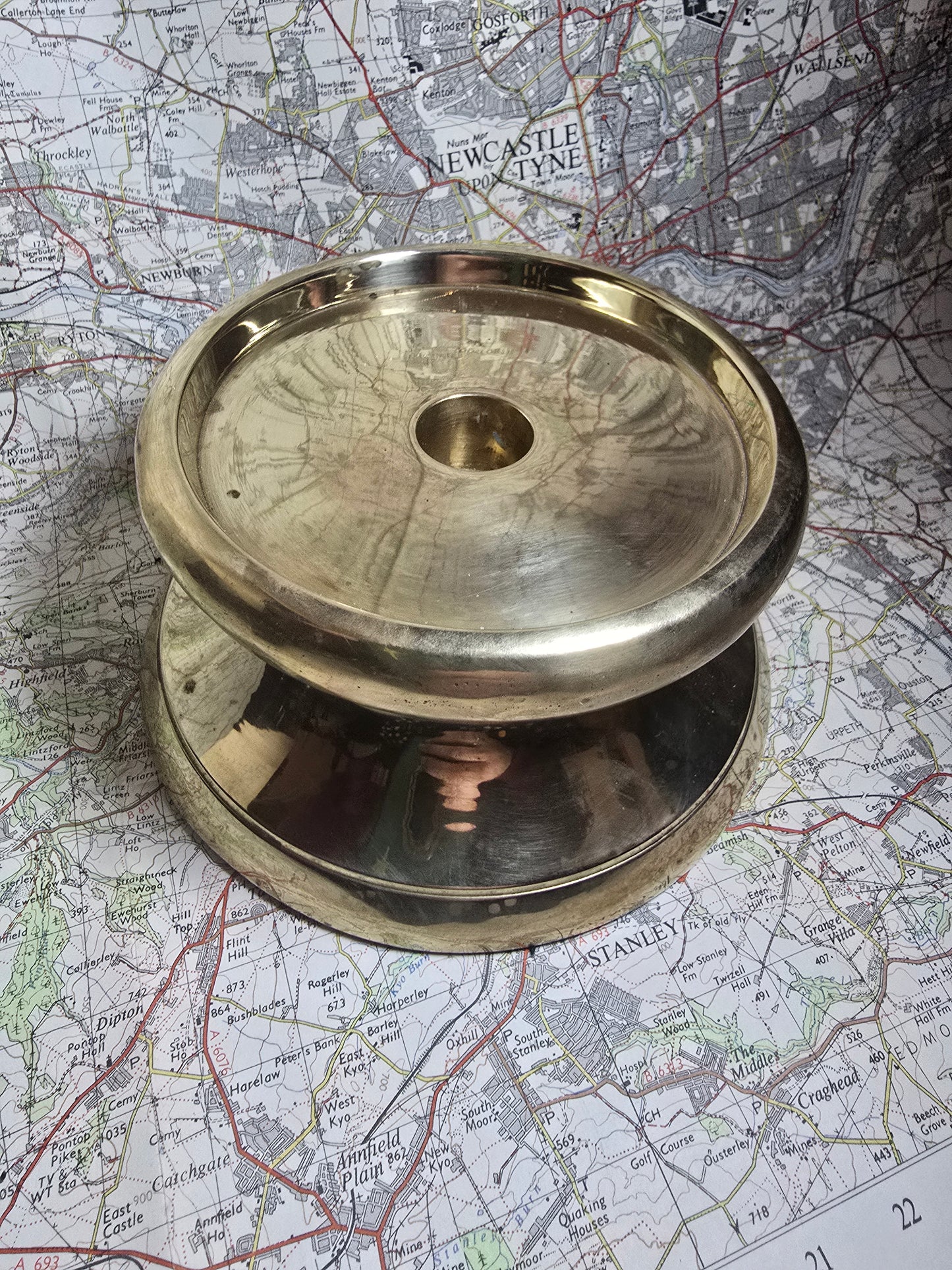 Vintage early 1900s Brass pedestal candle holder