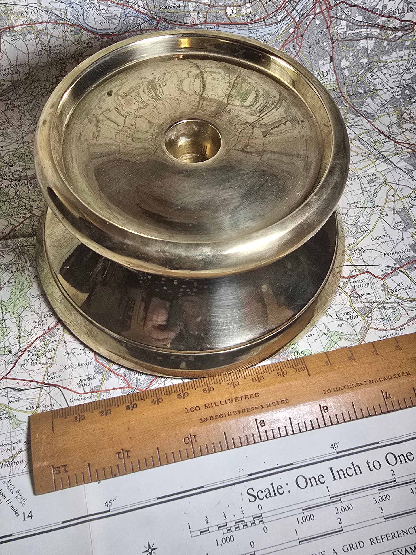 Vintage early 1900s Brass pedestal candle holder