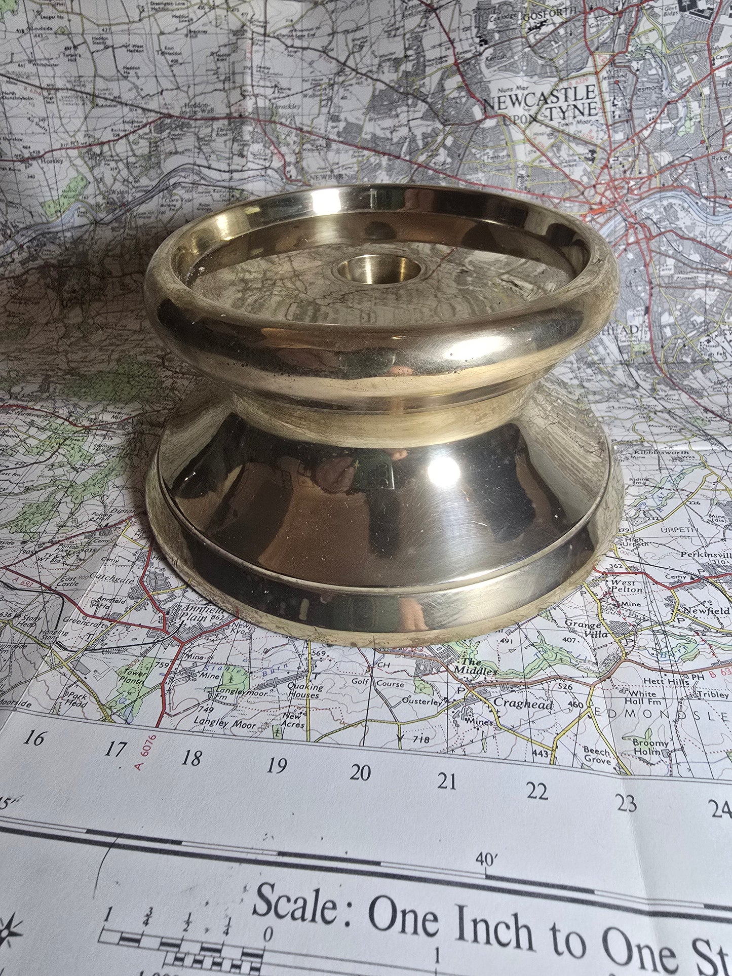 Vintage early 1900s Brass pedestal candle holder